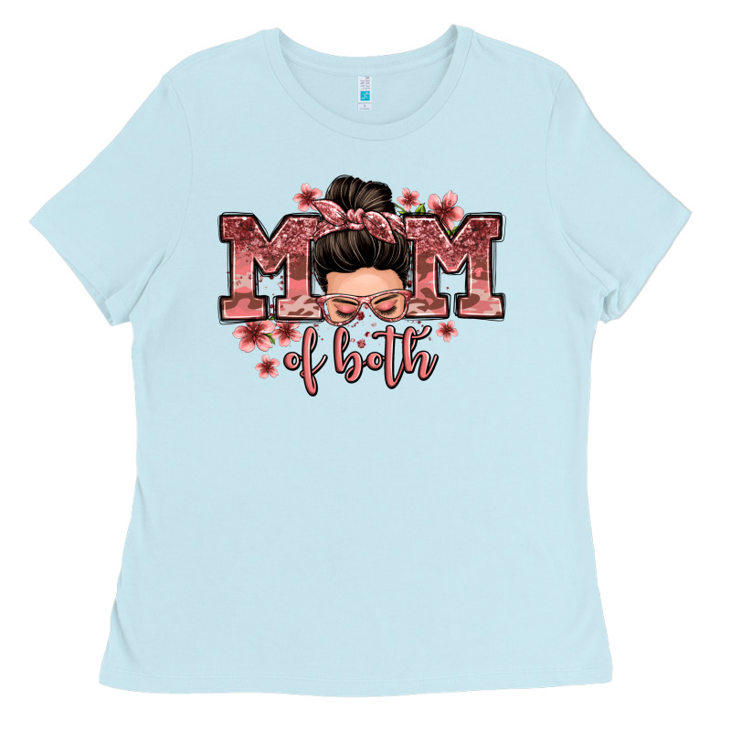 Mom Of Both Messy Bun Ladies Tee by Zillion Design Studio | Teevron