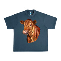 Midnight Navy red angus cattle cow Urban Heavy Tee - LillyAllenDesigns
