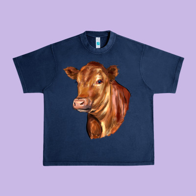 Red Angus Cattle Cow Urban Heavy Tee Designed By Lillyallendesigns