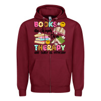 Burgundy books are cheaper than therapy and twice as effective Zipper Hoodie - Artiststas