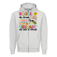 Dove Grey books are cheaper than therapy and twice as effective Zipper Hoodie - Artiststas