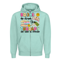 Seafoam books are cheaper than therapy and twice as effective Zipper Hoodie - Artiststas