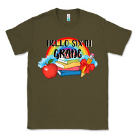 Army Green back to school hello sixth grade 3200x2400 Classic Tee - AdoDesignShop