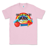 Bubblegum Pink back to school hello sixth grade 3200x2400 Classic Tee - AdoDesignShop