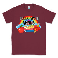 Burgundy back to school hello sixth grade 3200x2400 Classic Tee - AdoDesignShop