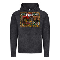 Vintage Black Merry Christmas Farm Tractor Vintage Hoodie - RanaPortraitStore