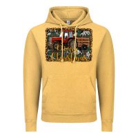 Vintage Mustard Merry Christmas Farm Tractor Vintage Hoodie - RanaPortraitStore
