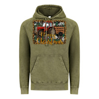Vintage Olive Merry Christmas Farm Tractor Vintage Hoodie - RanaPortraitStore