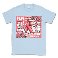 Dusty Blue cancer words Classic Tee - MaliasSmallBusiness