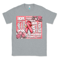 Heather Grey cancer words Classic Tee - MaliasSmallBusiness