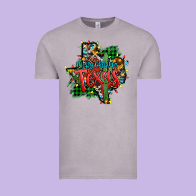 Western Desert Christmas Texas Map Vintage Tee Designed By Jasminsmagicworld