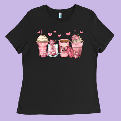 Mother's Day Floral Coffee Cups Ladies Tee Designed By Zillion Design Studio