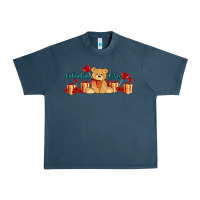 Midnight Navy valentines vibes with gifts and bear Urban Heavy Tee - AdoDesignShop