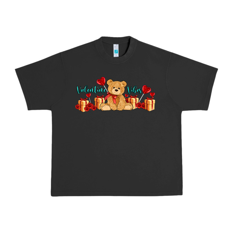 Valentines Vibes With Gifts And Bear Urban Heavy Tee by AdoDesignShop | Teevron