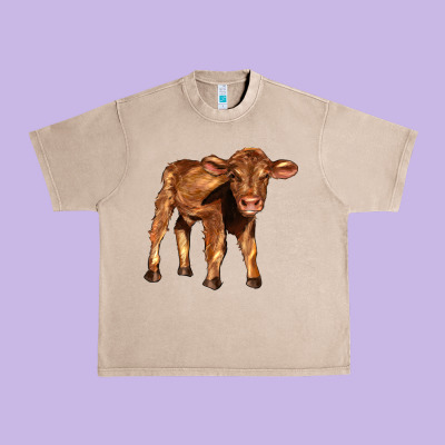 Red Angus Calf Urban Heavy Tee Designed By Lillyallendesigns