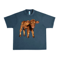 Midnight Navy red angus calf Urban Heavy Tee - LillyAllenDesigns