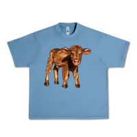 Pebble Blue red angus calf Urban Heavy Tee - LillyAllenDesigns