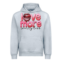 Heather Grey Love more worry less Urban Hoodie - FaDigitalArtStudio