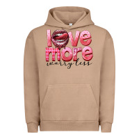 Pigment Burro Love more worry less Urban Hoodie - FaDigitalArtStudio