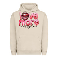 Pigment French Oak Love more worry less Urban Hoodie - FaDigitalArtStudio