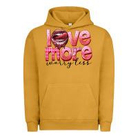 Pigment Peanut Butter Love more worry less Urban Hoodie - FaDigitalArtStudio