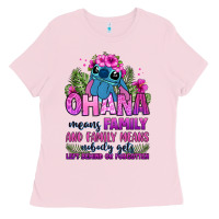 Bubblegum Pink ohana means family Ladies Tee - Zillion Design Studio