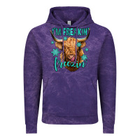 Cloud Purple i'm freakin freezin long haired cow Vintage Hoodie - Jasminsmagicworld
