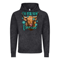 I'm Freakin Freezin Long Haired Cow Vintage Hoodie | Teevron
