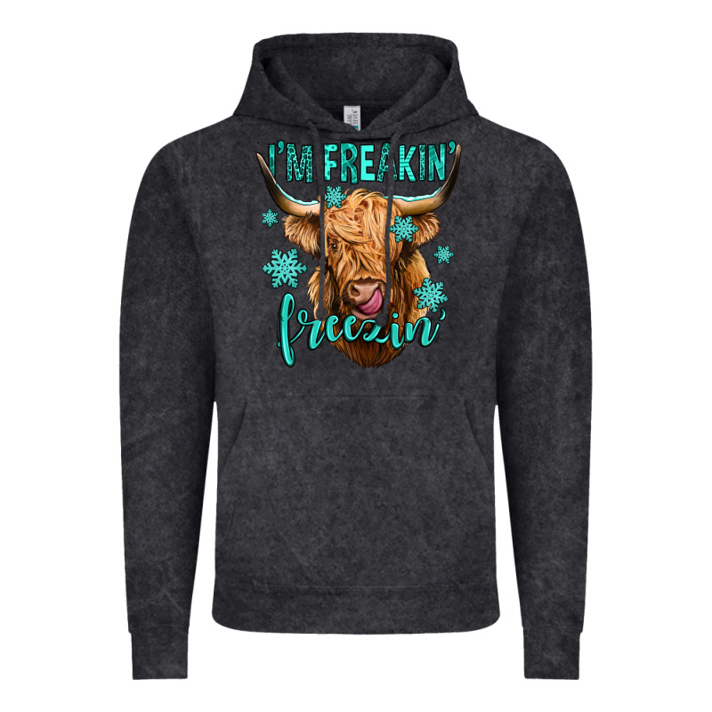 I'm Freakin Freezin Long Haired Cow Vintage Hoodie by Jasminsmagicworld | Teevron