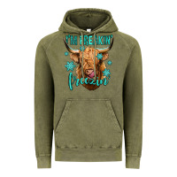 Vintage Olive i'm freakin freezin long haired cow Vintage Hoodie - Jasminsmagicworld