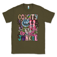 Army Green country music junkie Classic Tee - CowhideDigitalArt