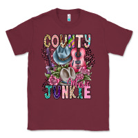Burgundy country music junkie Classic Tee - CowhideDigitalArt