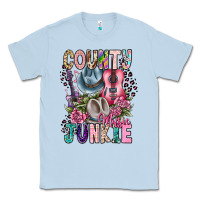 Dusty Blue country music junkie Classic Tee - CowhideDigitalArt