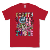 Red country music junkie Classic Tee - CowhideDigitalArt