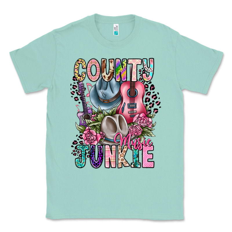 Country Music Junkie Classic Tee by CowhideDigitalArt | Teevron