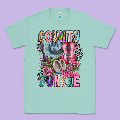 Country Music Junkie Classic Tee Designed By Cowhidedigitalart