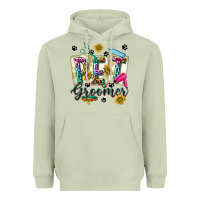 Matcha Western Pet Groomer Heavyweight Hoodie - texasbilliewilder