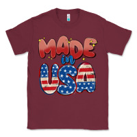 Burgundy made in usa Classic Tee - MaliasSmallBusiness