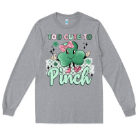Heather Grey too cute to pinch Long Sleeve Tee - MaliasSmallBusiness