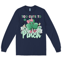 Navy too cute to pinch Long Sleeve Tee - MaliasSmallBusiness
