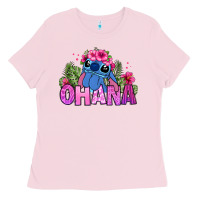 Bubblegum Pink ohana stitch Ladies Tee - Zillion Design Studio