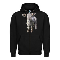 Black southdown baby sheep Zipper Hoodie - LillyAllenDesigns