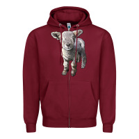 Burgundy southdown baby sheep Zipper Hoodie - LillyAllenDesigns