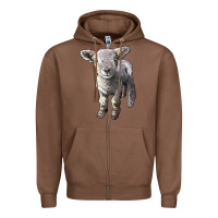 Chestnut southdown baby sheep Zipper Hoodie - LillyAllenDesigns