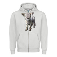 Dove Grey southdown baby sheep Zipper Hoodie - LillyAllenDesigns