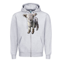 Heather Grey southdown baby sheep Zipper Hoodie - LillyAllenDesigns