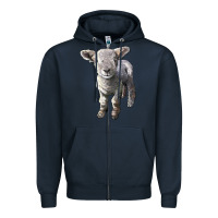 Navy southdown baby sheep Zipper Hoodie - LillyAllenDesigns