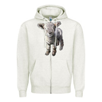 Oatmeal Heather southdown baby sheep Zipper Hoodie - LillyAllenDesigns