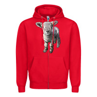Red southdown baby sheep Zipper Hoodie - LillyAllenDesigns
