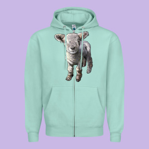 Southdown Baby Sheep Zipper Hoodie Designed By Lillyallendesigns